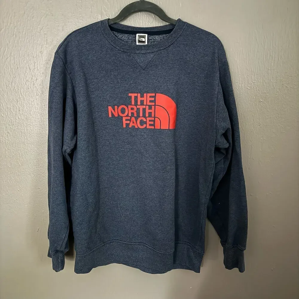 THE NORTH FACE Navy Blue Logo Sweatshirt Size Men's Medium casual comfort fall